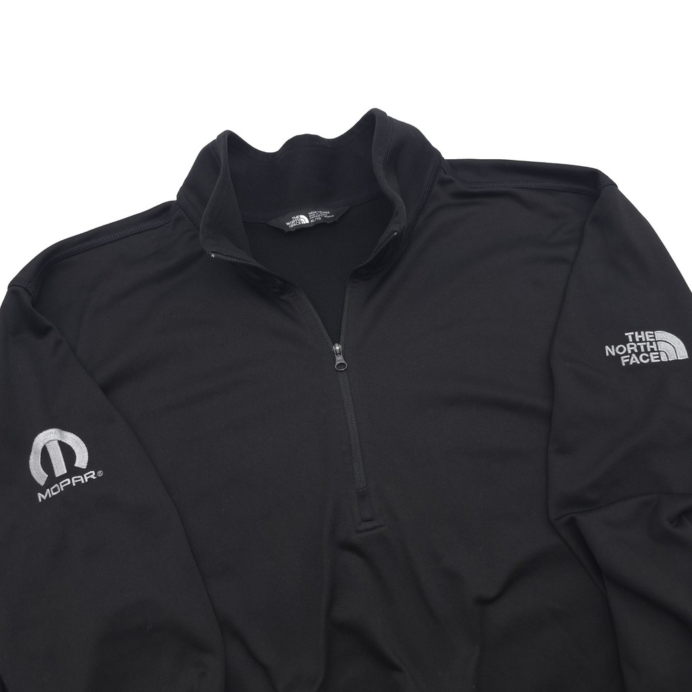 The North Face Mens XL Black Quarter Zip Pullover Mopar Logo Long Sleeve Top